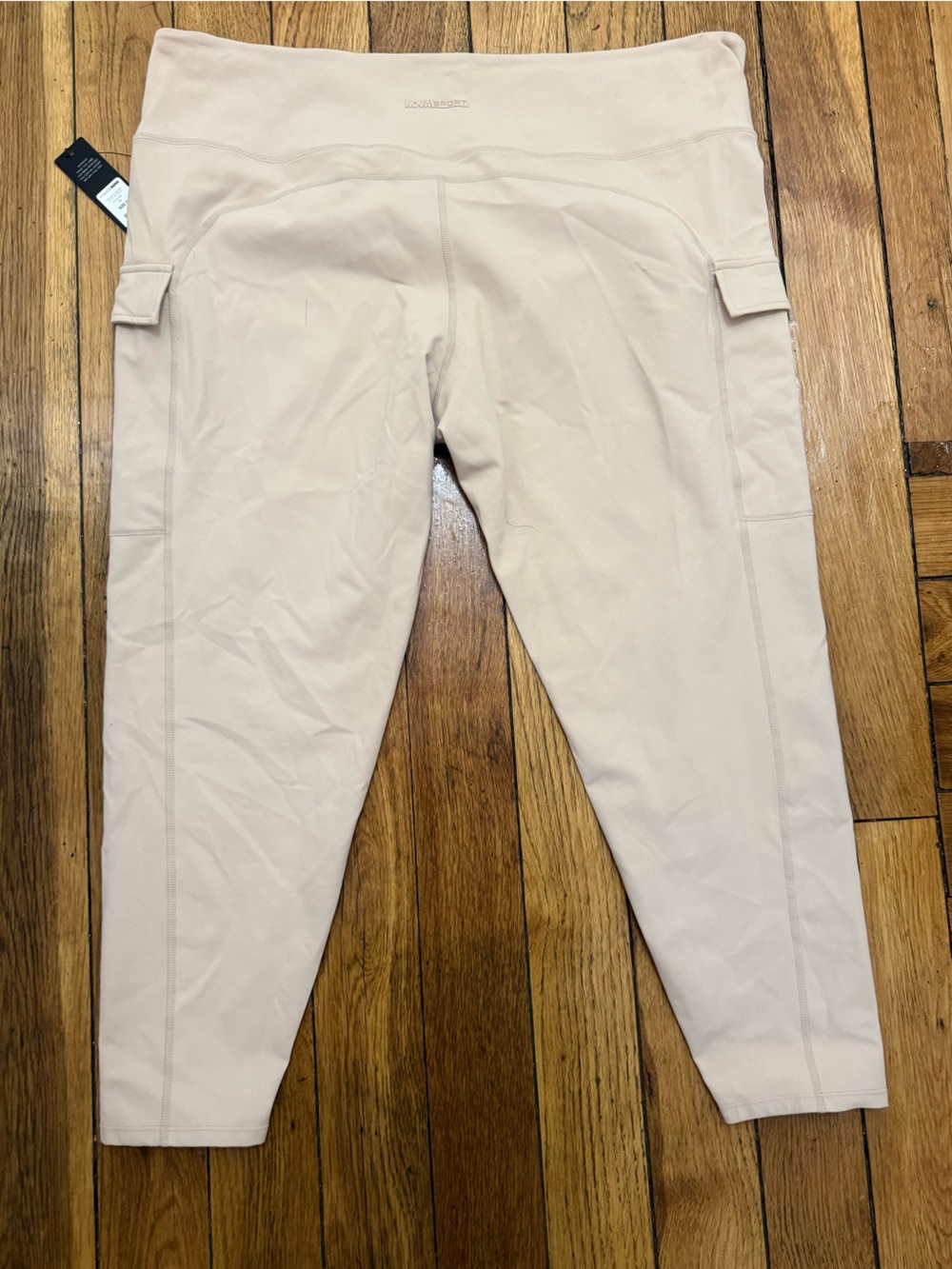 Fashion Nova High-Waist Nude Beige Leggings with Side Pocket - Picture 4 of 5